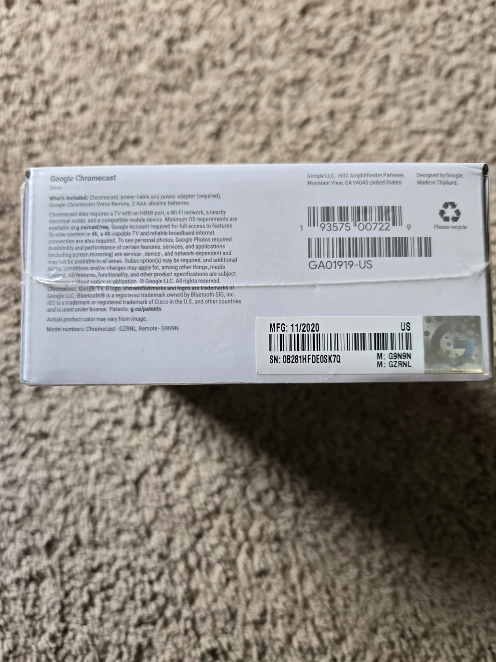 Google Chromecast with Google TV - Snow